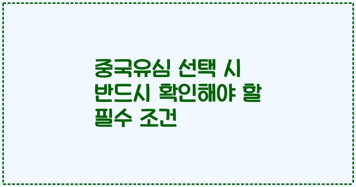 중국유심 선택 시 반드시 확인해야 할 필수 조건